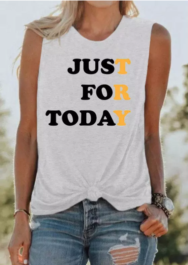 Just For Today Try O-Neck Tank - Light Grey