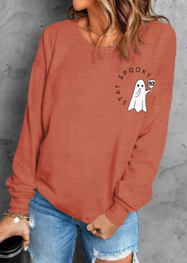 Halloween Stay Spooky Boo Sweatshirt - Orange