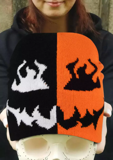 Halloween Devil Color Block Knitted Hat