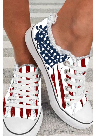 American Flag Graphic Daily Canvas Shoes