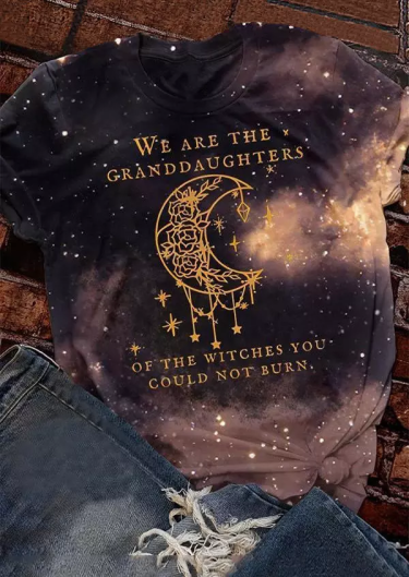 We Are The Granddaughters Of The Witches T-Shirt Tee - Purple