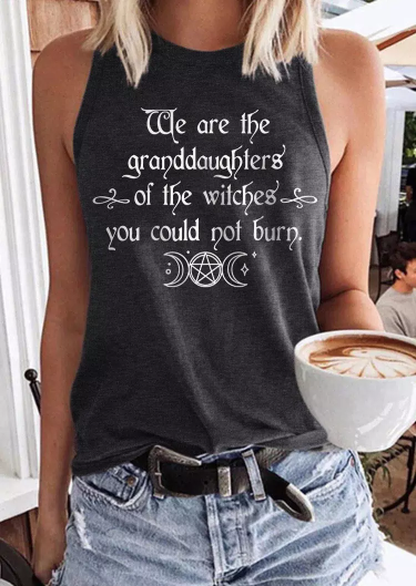 Halloween We Are The Granddaughters Of The Witches You Could Not Burn Tank - Dark Grey