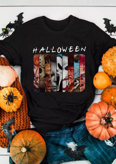 Horror Movie Graphic T-Shirt Tee - Black