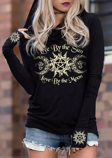 Live By The Sun Love By The Moon Hoodie - Black 2 Reviews