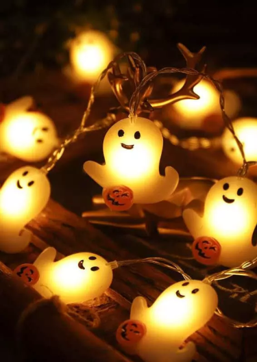 Halloween Ghost Pumpkin Face LED String Lights Ornament