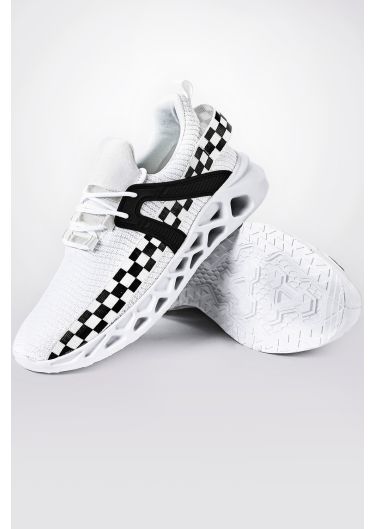 Racing Black And White Plaid Daily Sneaker