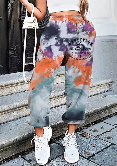 Halloween Home Of The Black Flame Candle Tie Dye Sweatpants